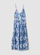 Blue and white pure viscose maxi dress with floral print_4