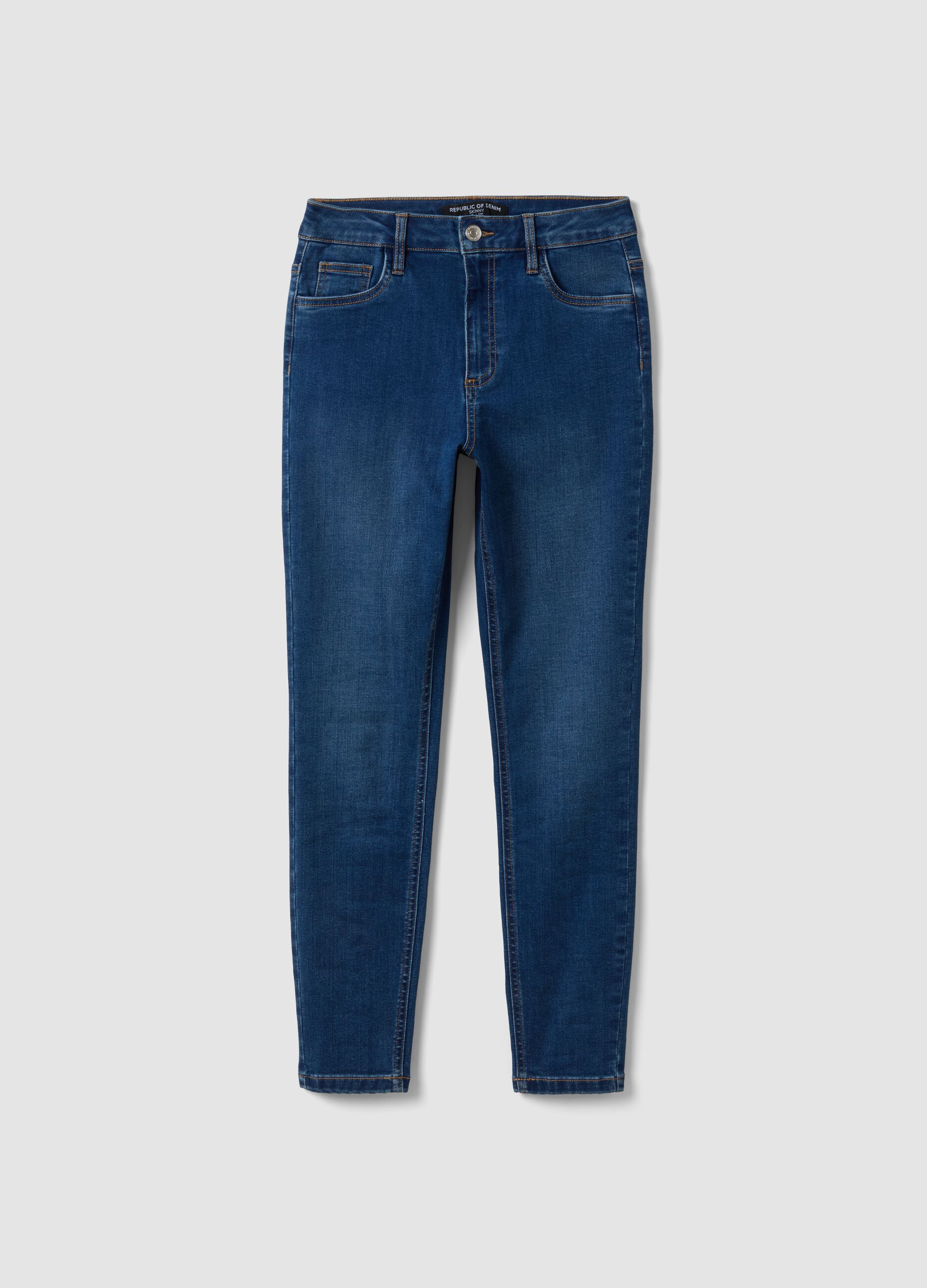 Blue skinny-fit stretch cotton-viscose jeans