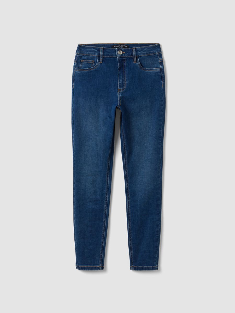 Blue skinny-fit stretch cotton-viscose jeans_4