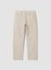 Beige pure cotton twill straight-fit jeans_3