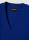 Blue pure wool gilet with deep V-neck_5