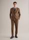 Brown slim fit elegant trousers with elastic waistband_0