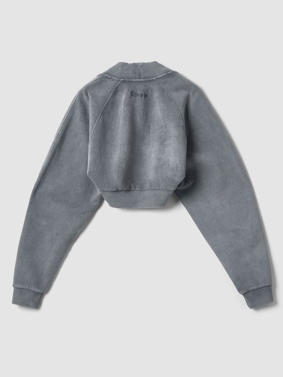 Grey Cropped Shrug Sweatshirt_6