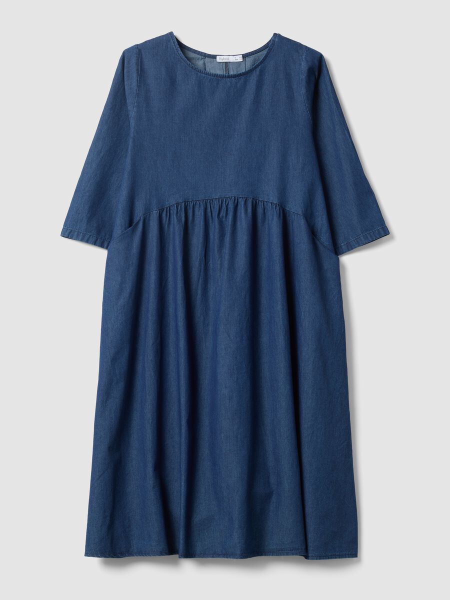 Blue pure cotton midi dress_4