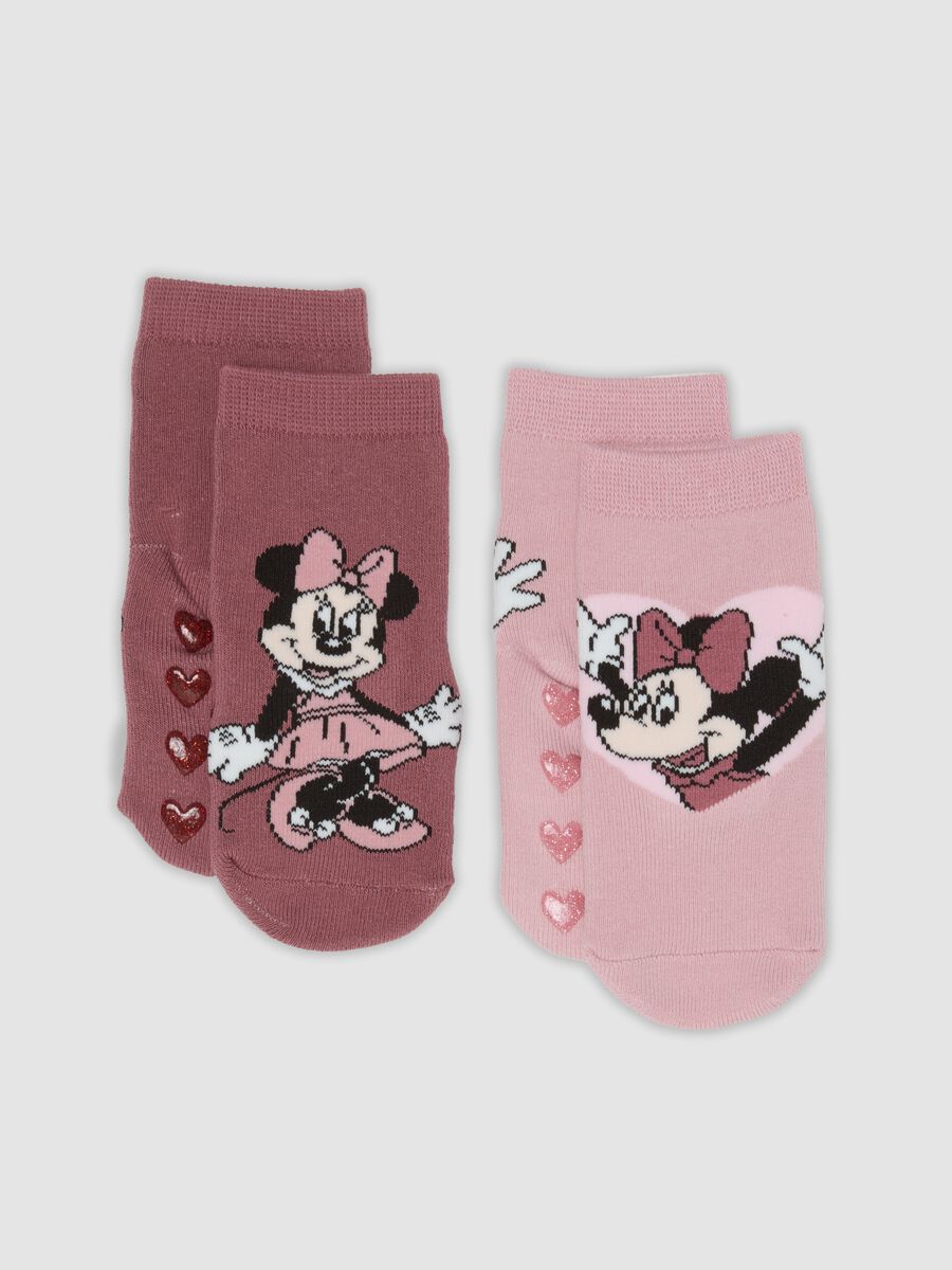 2-pack of organic stretch cotton anti-slip socks with Minnie print_0