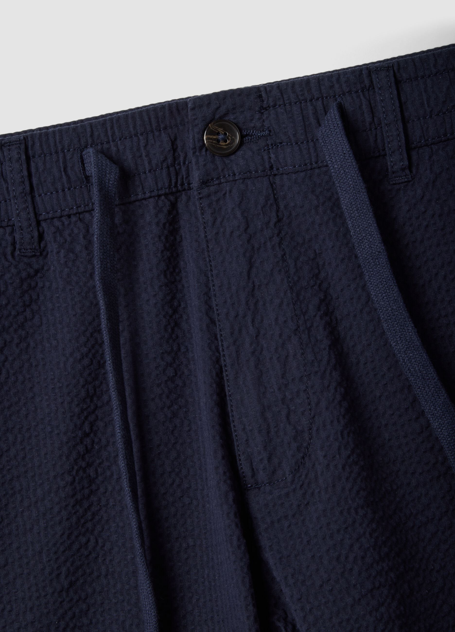Blue stretch-cotton chino shorts, regular fit