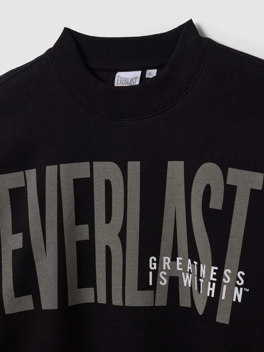 Black cotton-blend sweatshirt with front logo_5