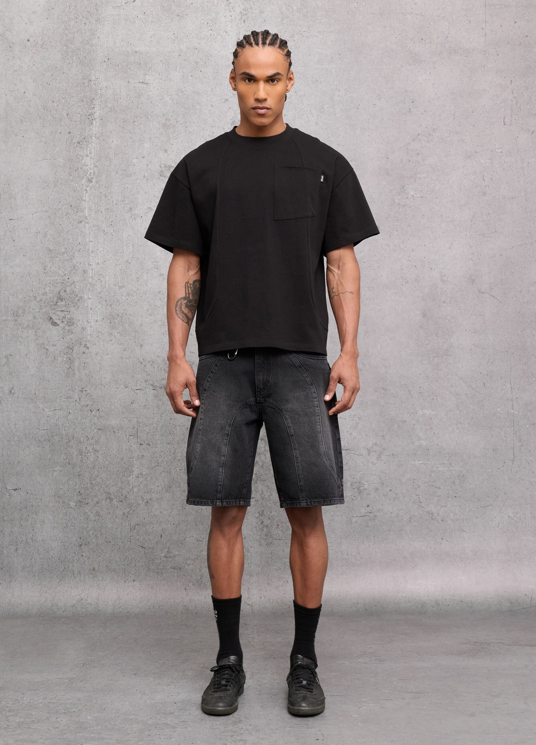 Black Denim Shorts