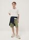 Green pure cotton shorts for boys regular fit_0