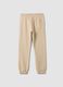 Beige pure cotton joggers with print for boys_4