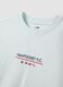 Light blue pure cotton T-shirt with front print_5
