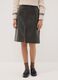 Black midi skirt with front slit_1