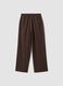 The Iconic Pants brown wide-leg joggers in stretch viscose_6