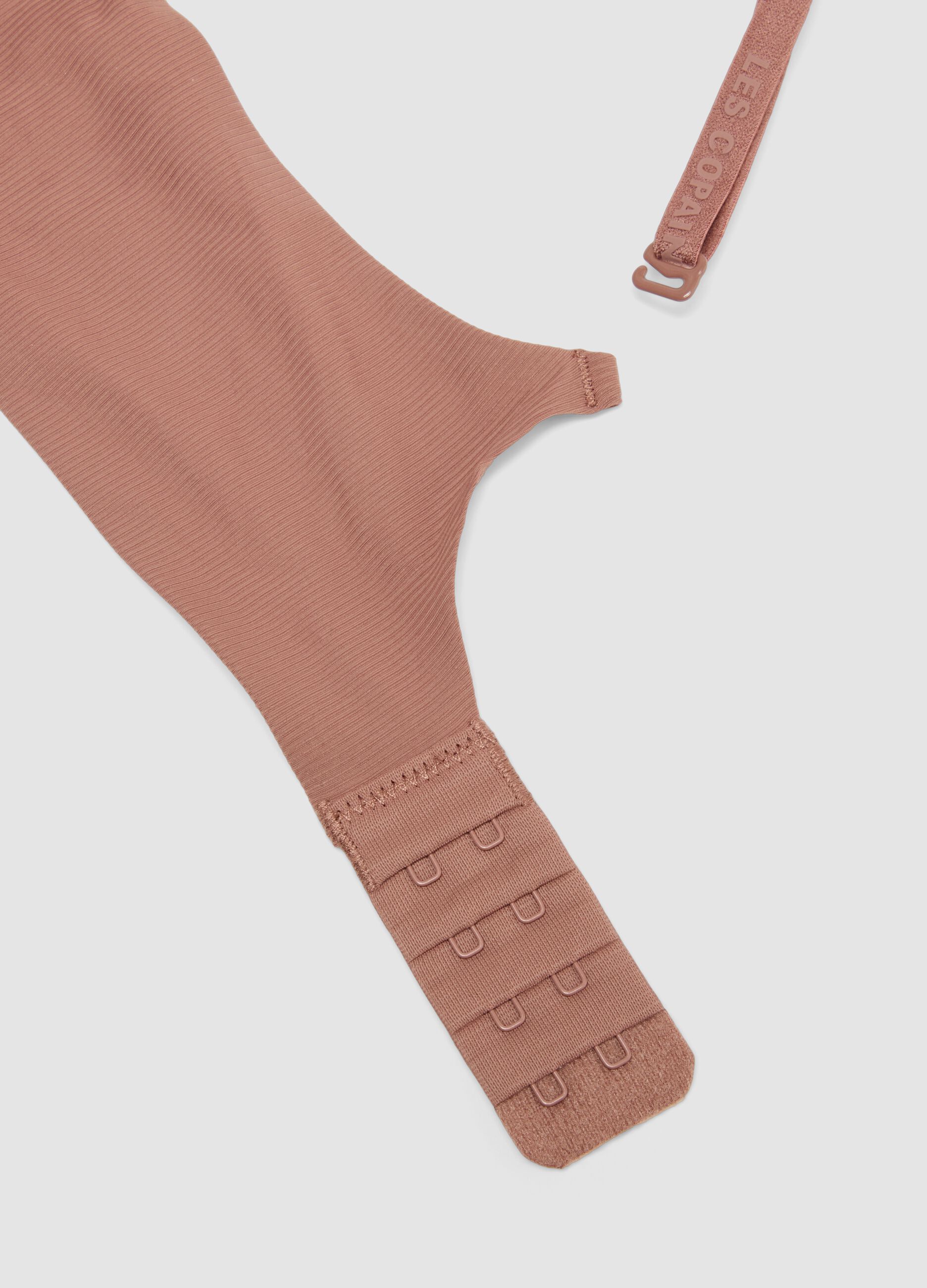 Pink padded stretch microfibre bra