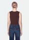Brown stretch bodysuit with ruching, regular fit_3