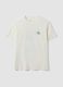 White pure cotton jersey T-shirt with "Water your Flowers" print, regular fit_4