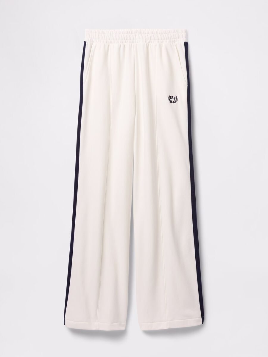 Pantaloni bianchi in misto cotone con logo GAP_4