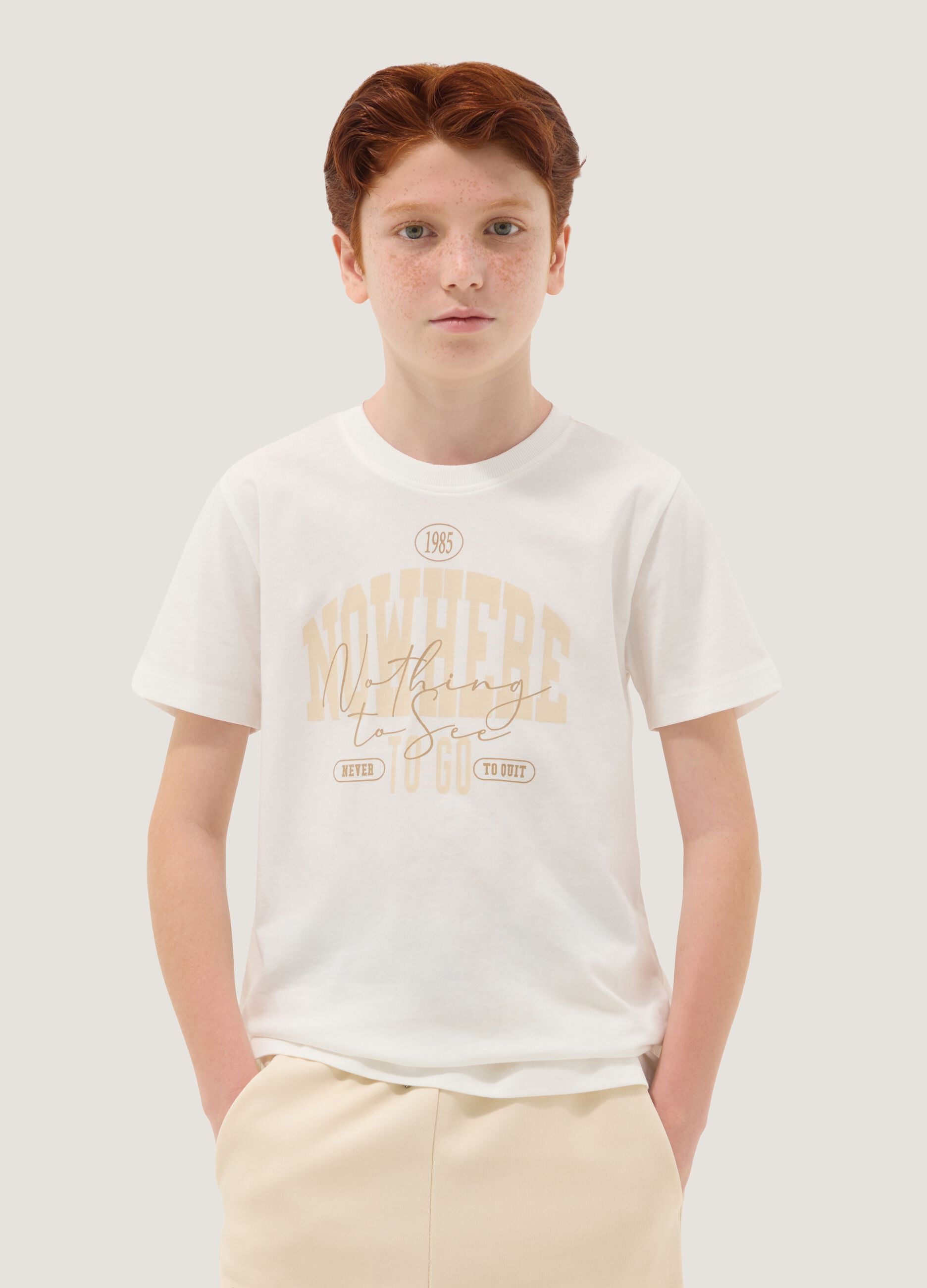 White pure cotton short-sleeved T-shirt