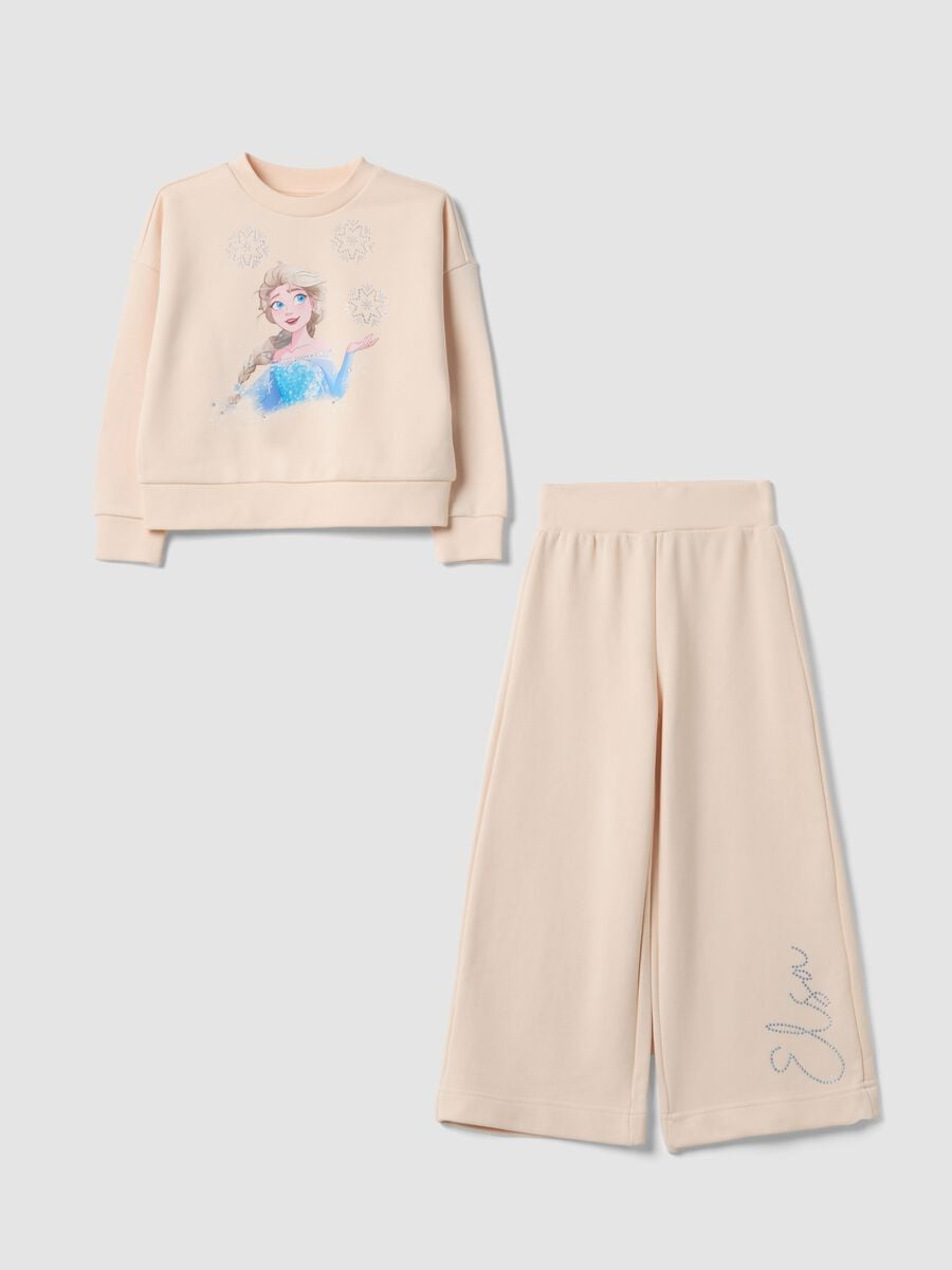 Beige cotton-blend jogging set_0