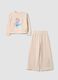 Beige cotton-blend jogging set_0