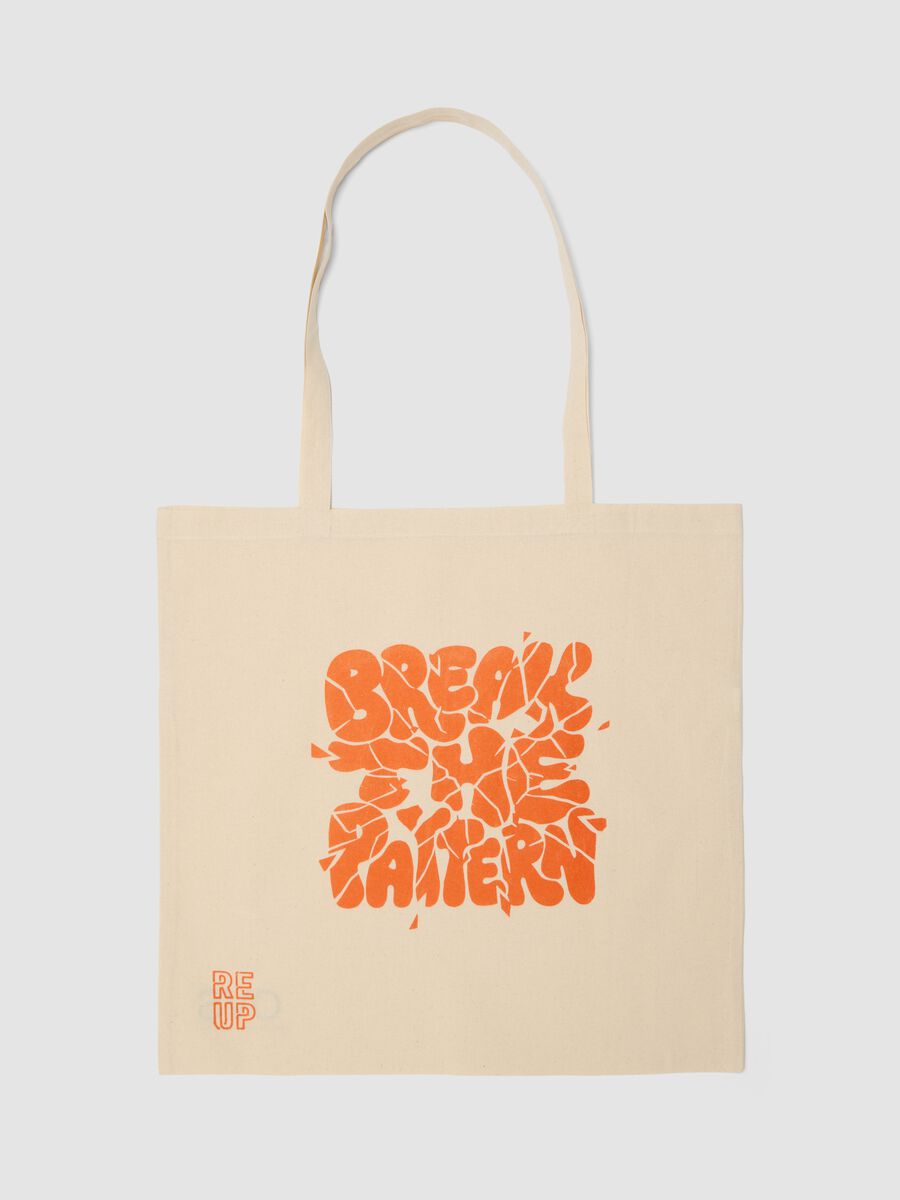 RE-UP tote bag with "Break the Pattern" screen print_0
