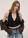 Black stretch cotton regular-fit tank top with deep neckline_0