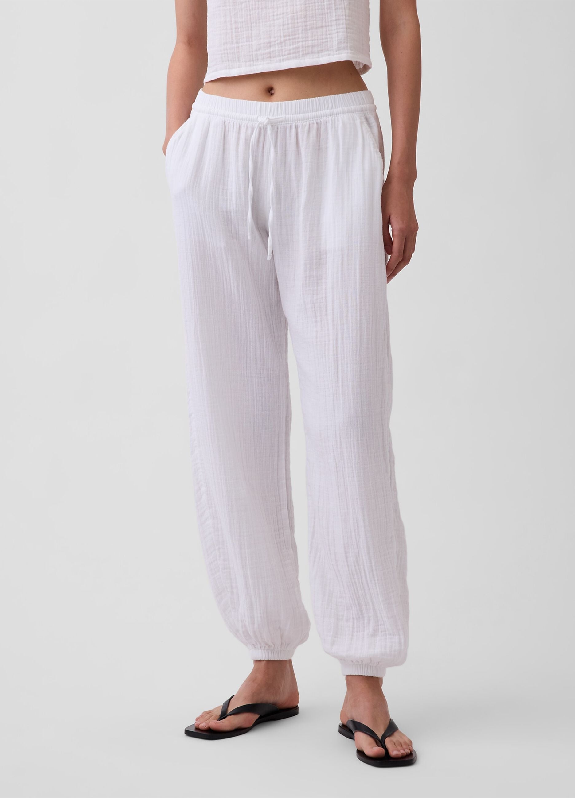 Pure cotton jogger trousers