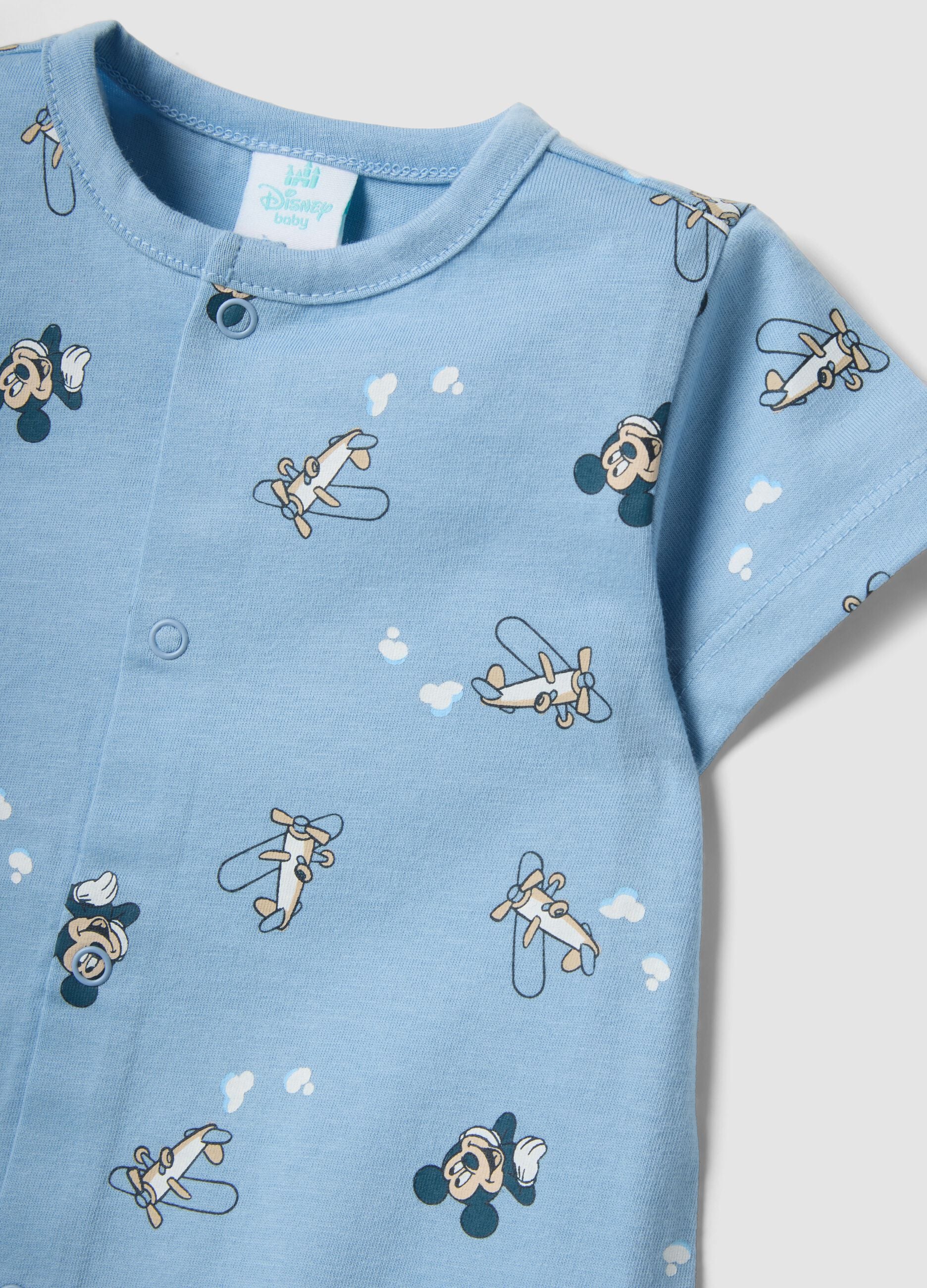 2-pack multicolour pure cotton baby rompers with Mickey Mouse
