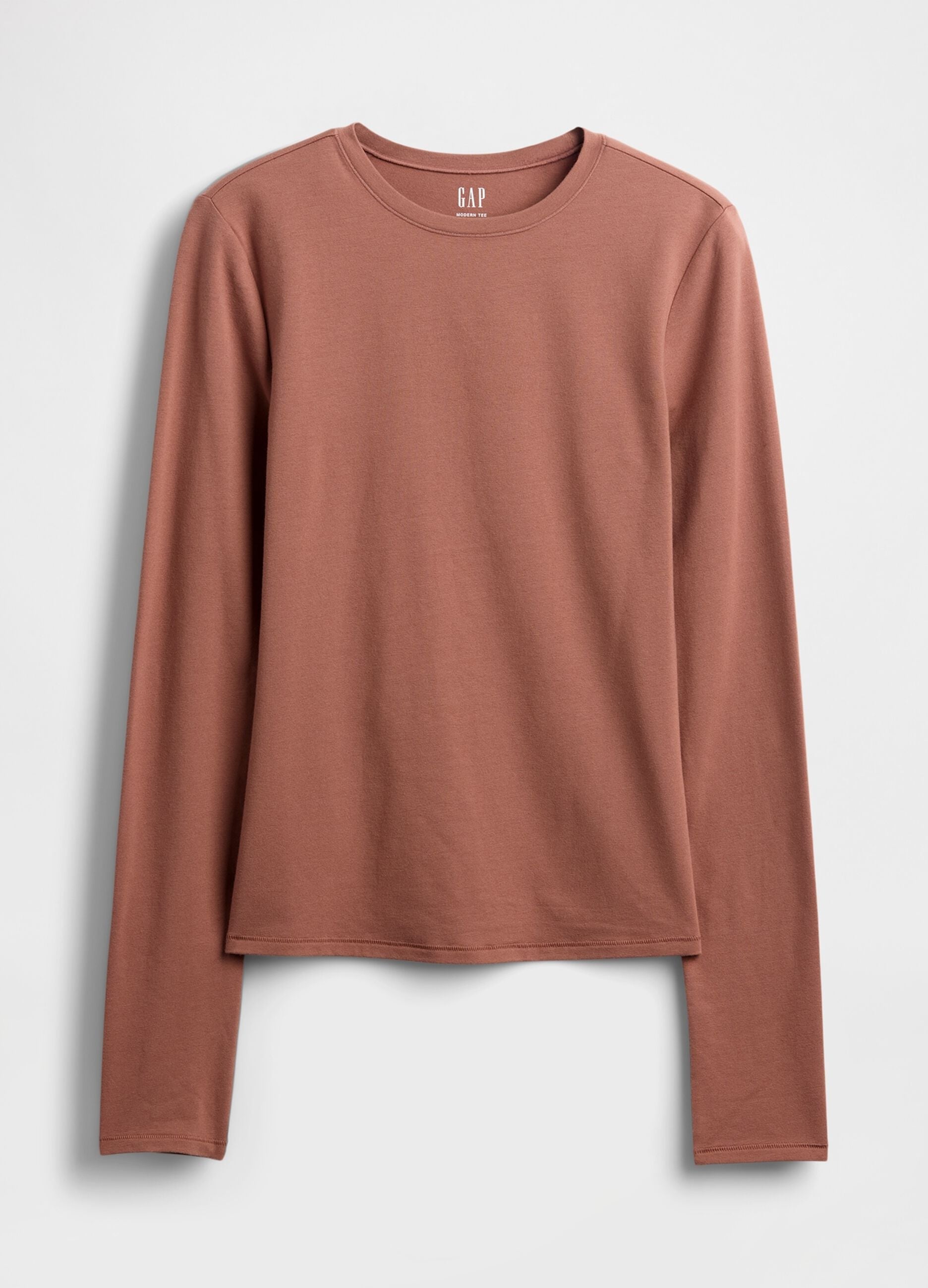 Stretch Long Sleeve Brown Top