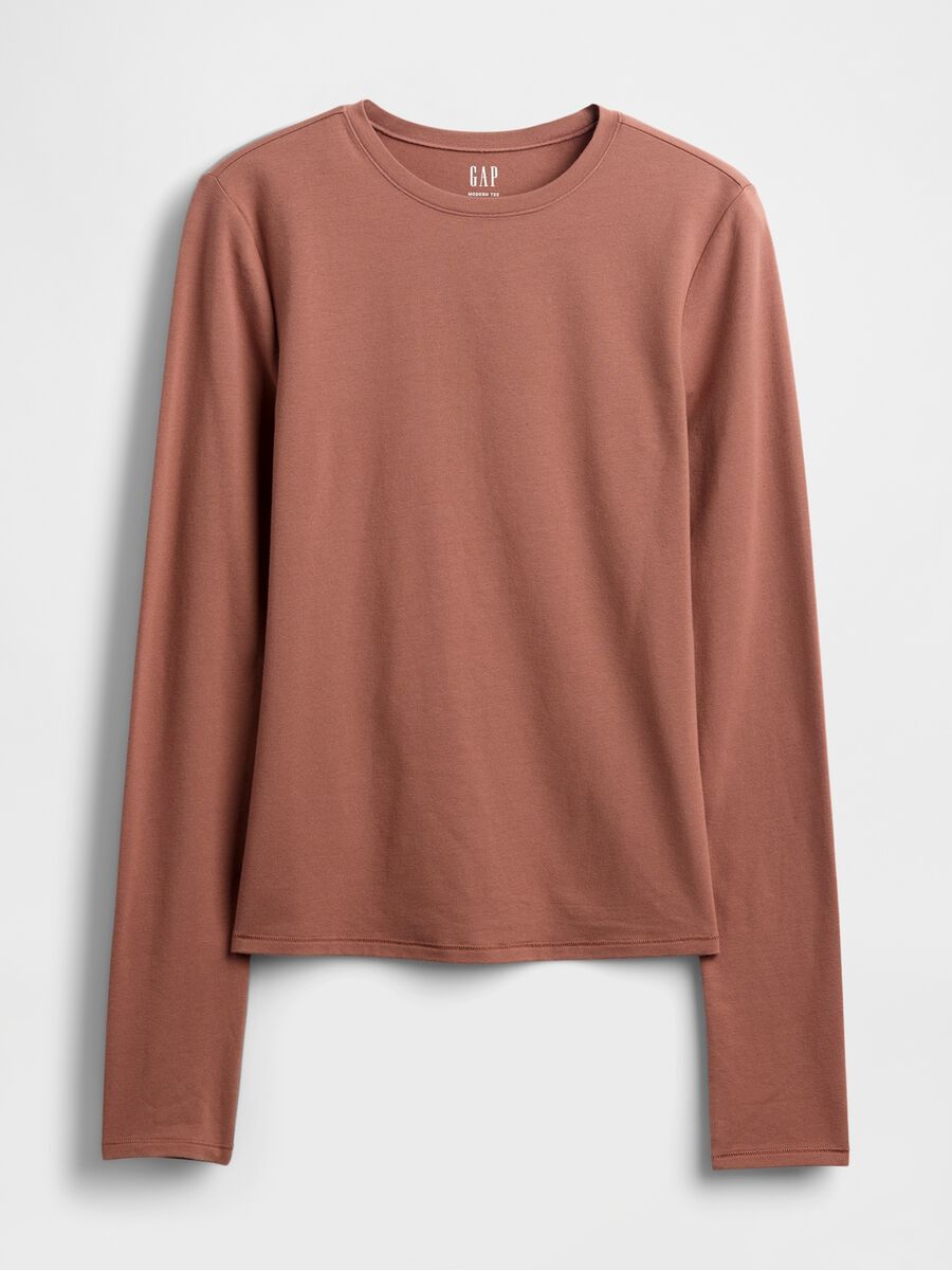 Stretch Long Sleeve Brown Top_3