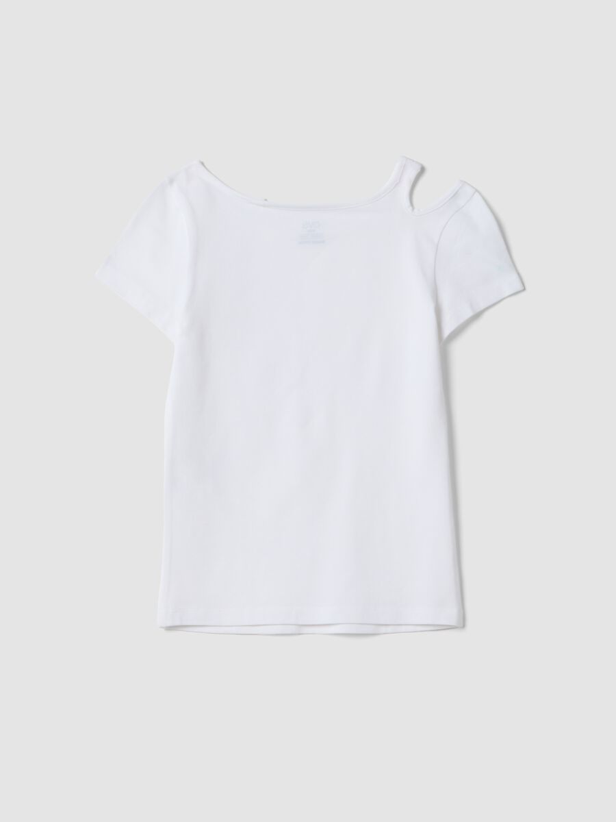 T-shirt bianca in cotone organico a maniche corte_4