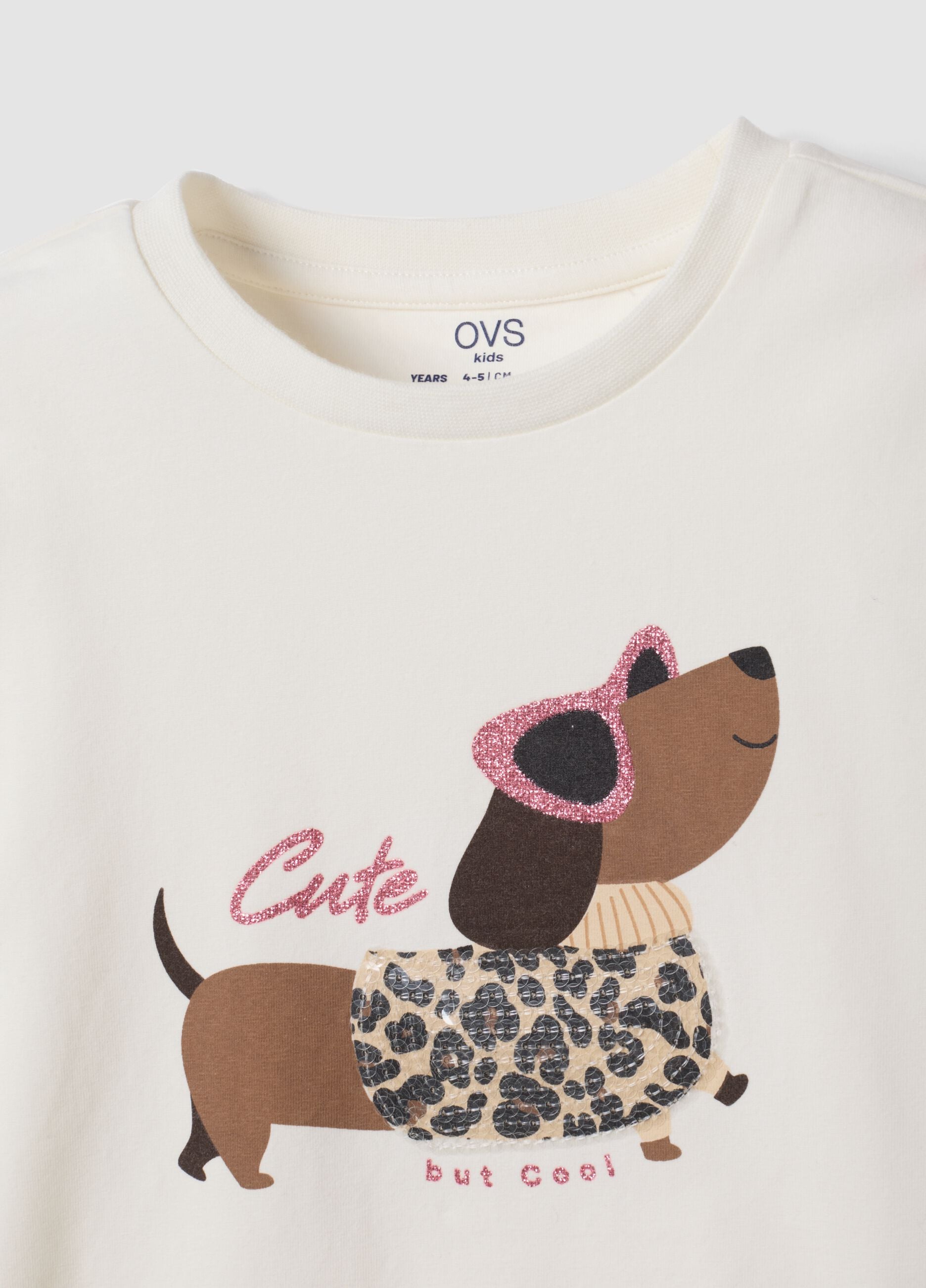 White stretch cotton crew-neck T-shirt