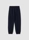 Blue cotton and viscose blend jogger trousers_1