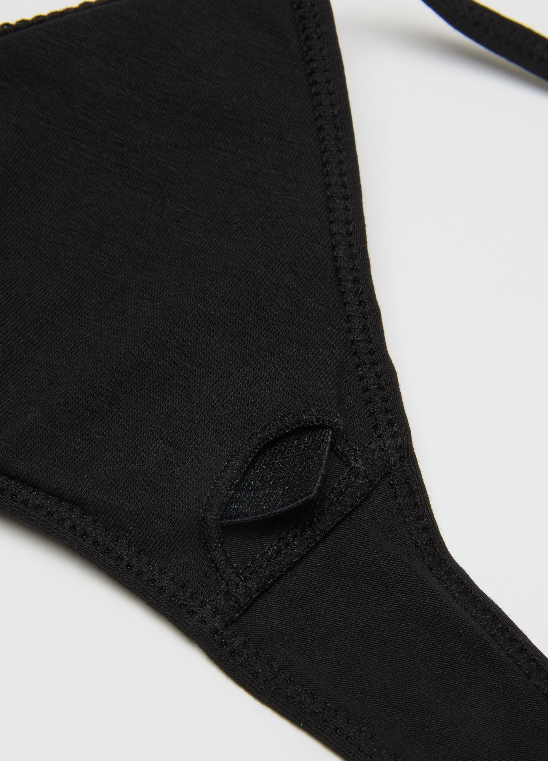 Girls' black triangle cotton blend regular fit bra