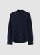 Blue long-sleeve pure cotton piqu&eacute; polo shirt, regular fit_0