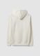 White cotton-blend hoodie with front print_6