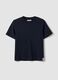 Blue short-sleeve pure cotton regular fit T-shirt_4