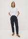 Blue denim baggy-fit pure cotton jeans with paper-bag waist_0