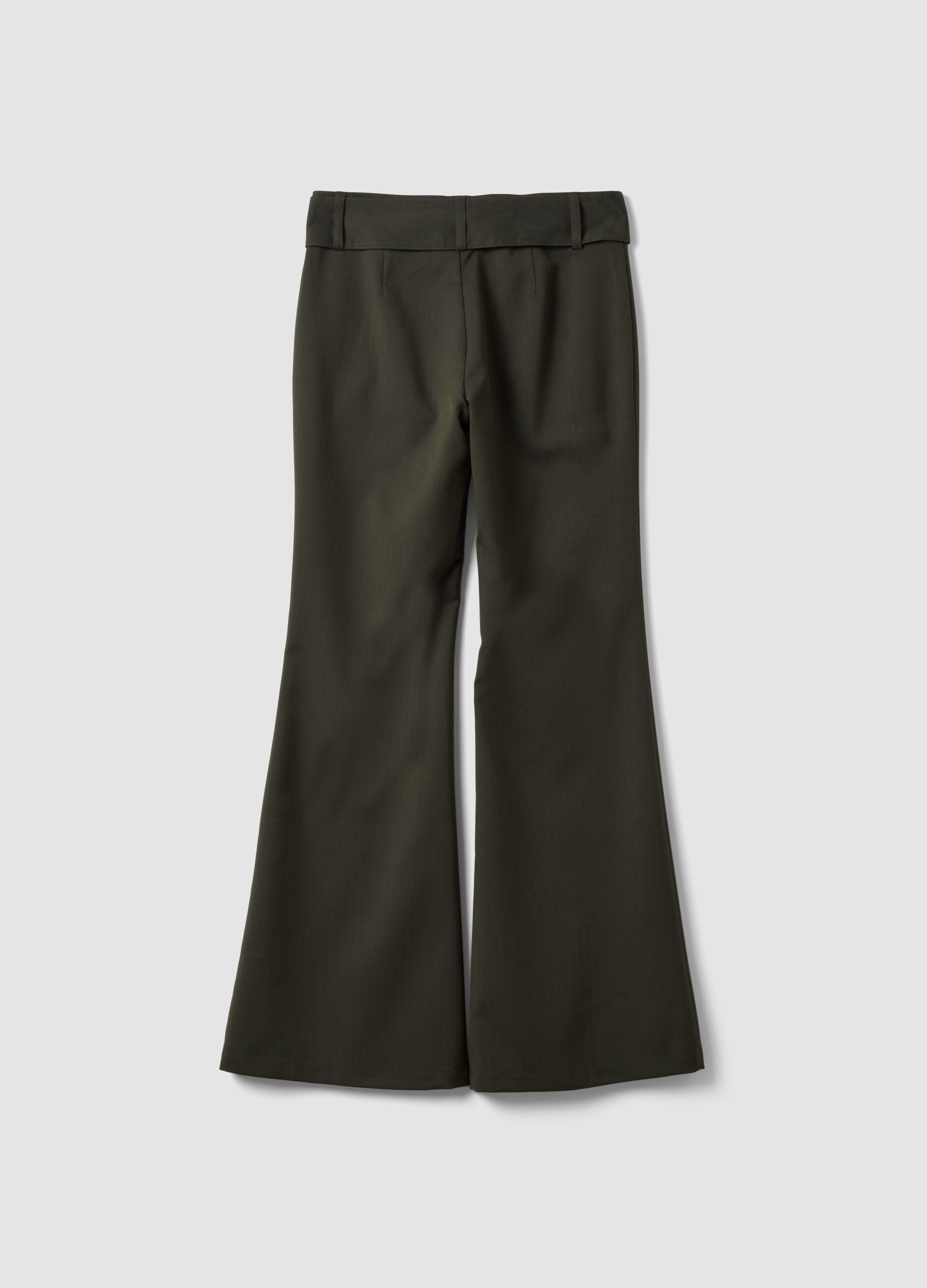 Green slim-fit stretch viscose trousers
