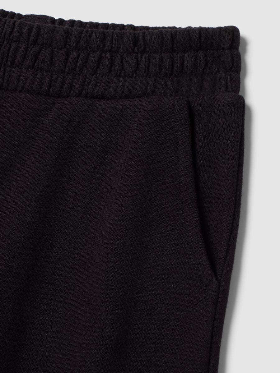 Black wide-leg trousers in pure cotton_1