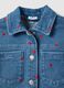 Regular Fit Blue Denim Cotton Jacket with Embroidery for Girl_2