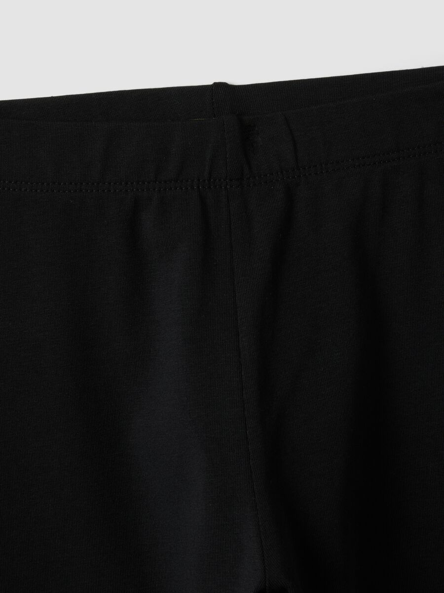 Black skinny girls&rsquo; leggings in stretch organic cotton_5