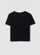 Black pure cotton T-shirt with floral print, regular fit_1