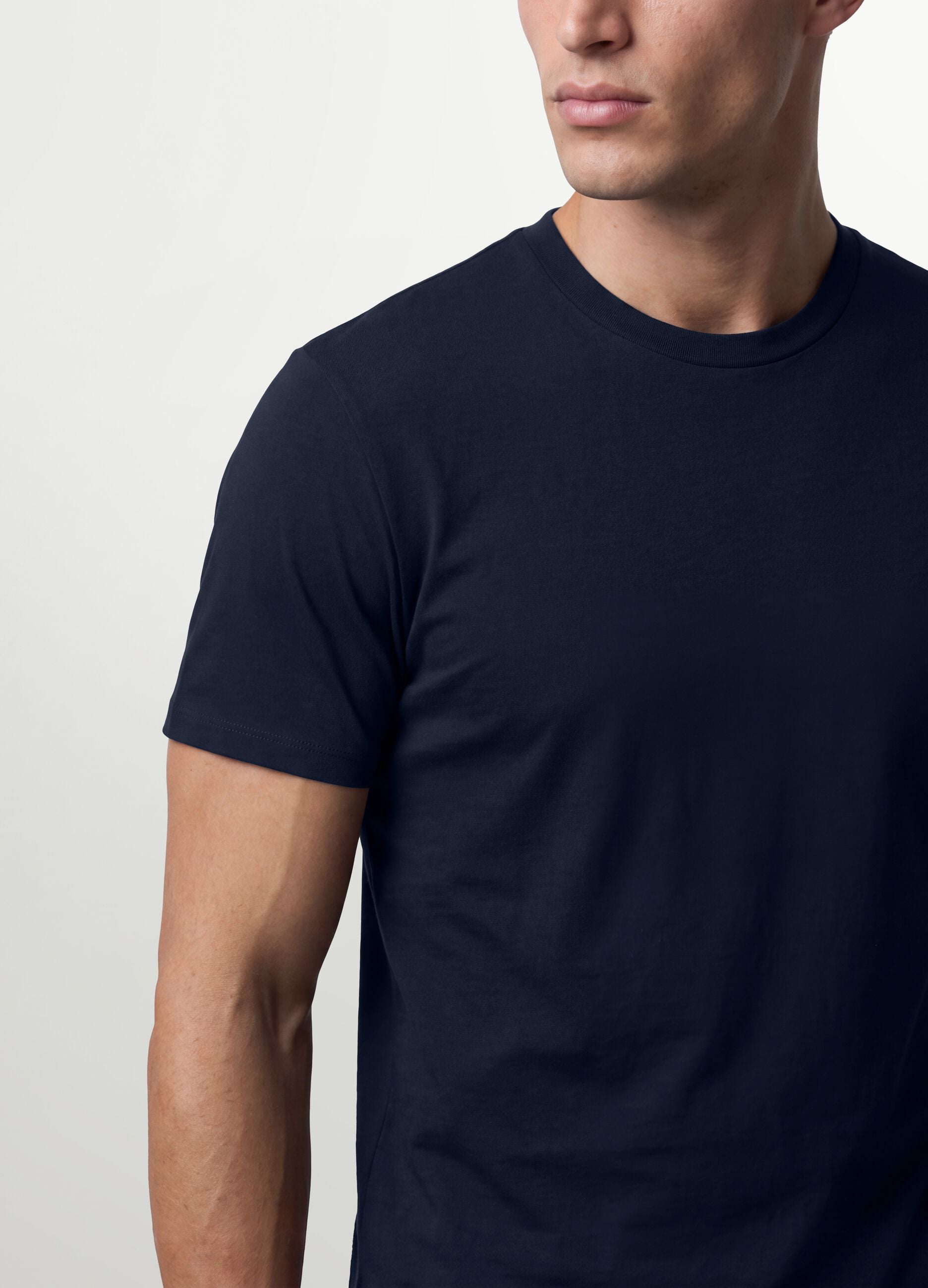 Men&rsquo;s blue organic cotton slim-fit short-sleeve T-shirt
