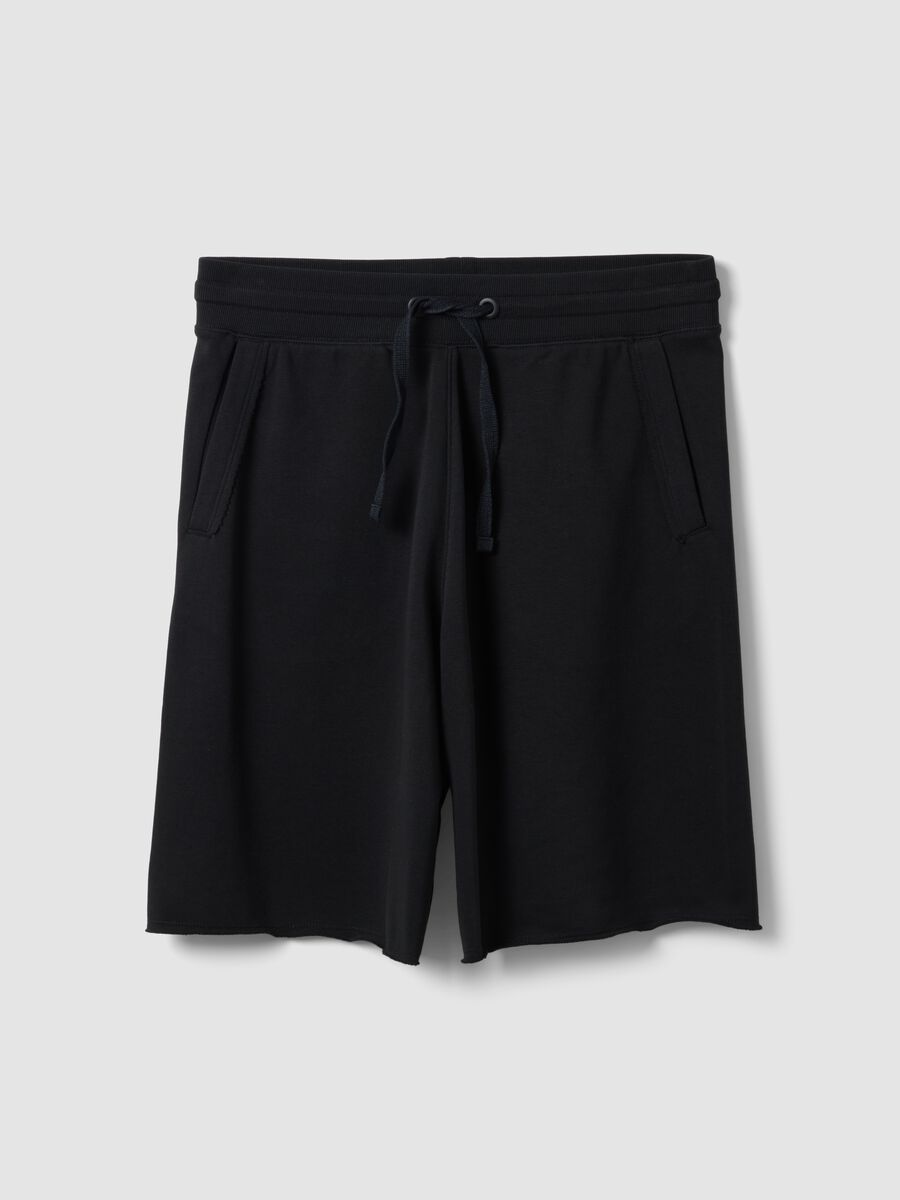 Black relaxed-fit cotton-blend shorts_4