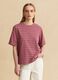 Pink striped cotton-blend T-shirt_2