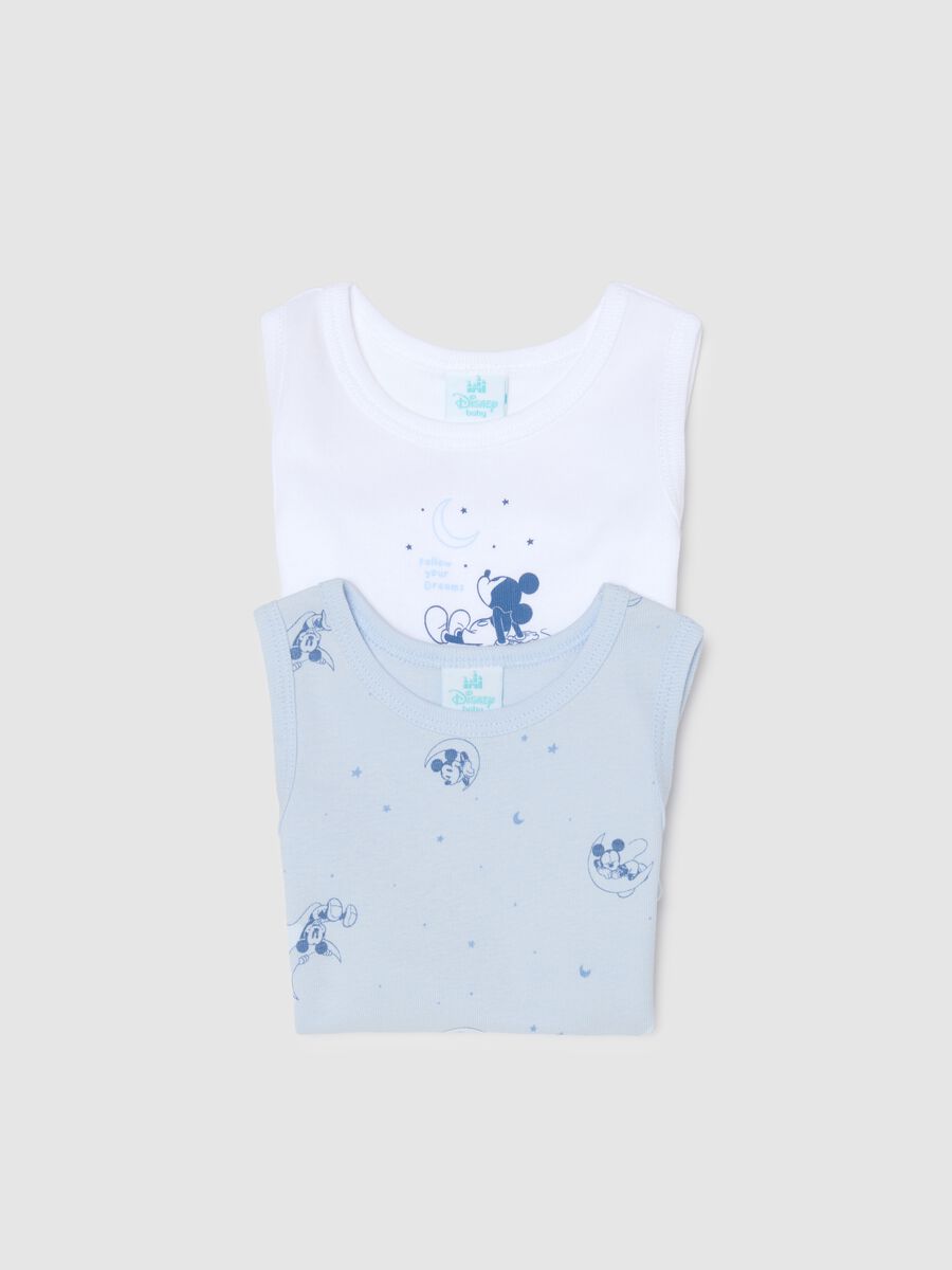 Multi-colour pure cotton baby bodysuit twin pack with Mickey Mouse prints_3
