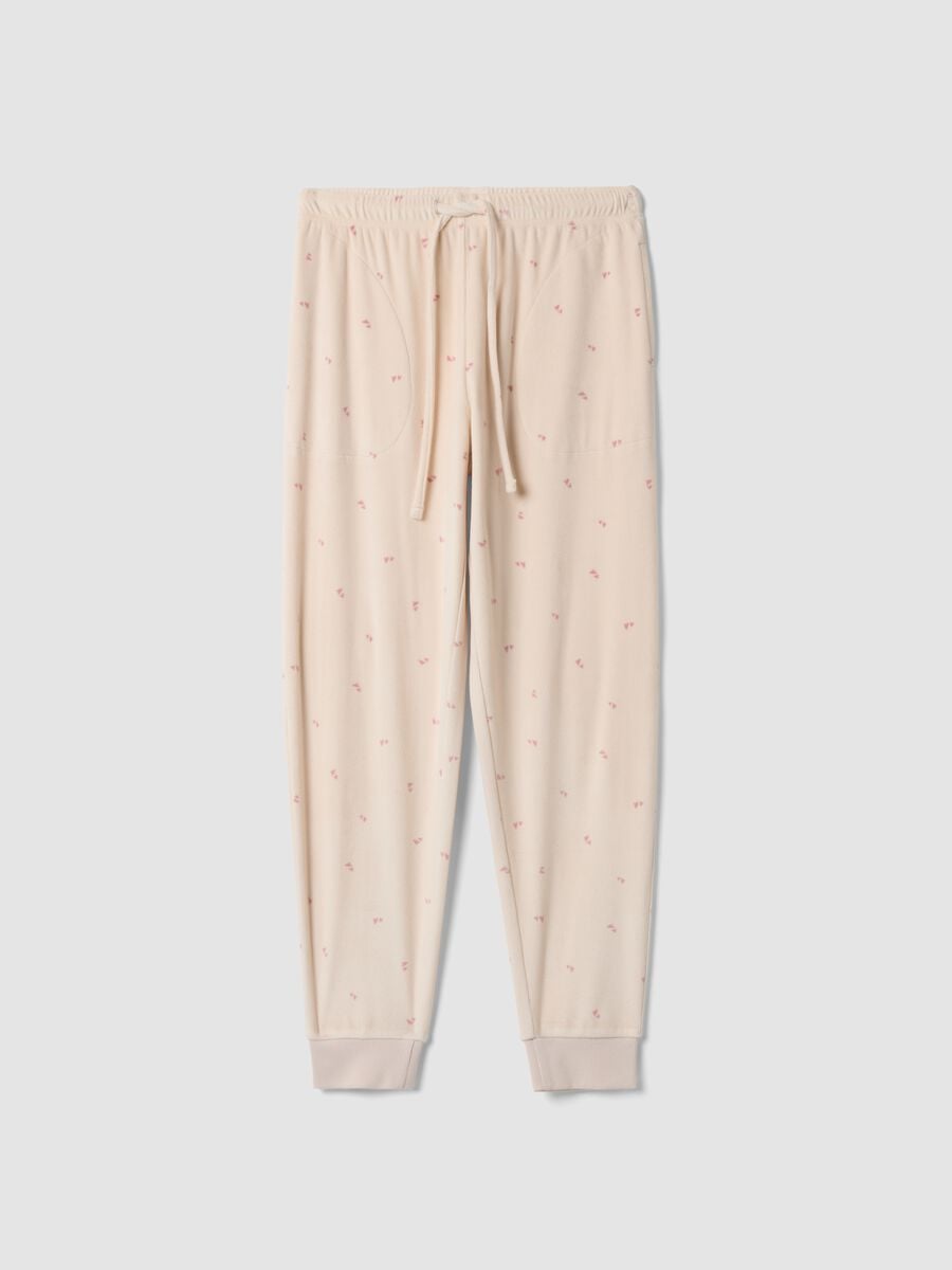 Beige stretch-fabric pyjama trousers_0