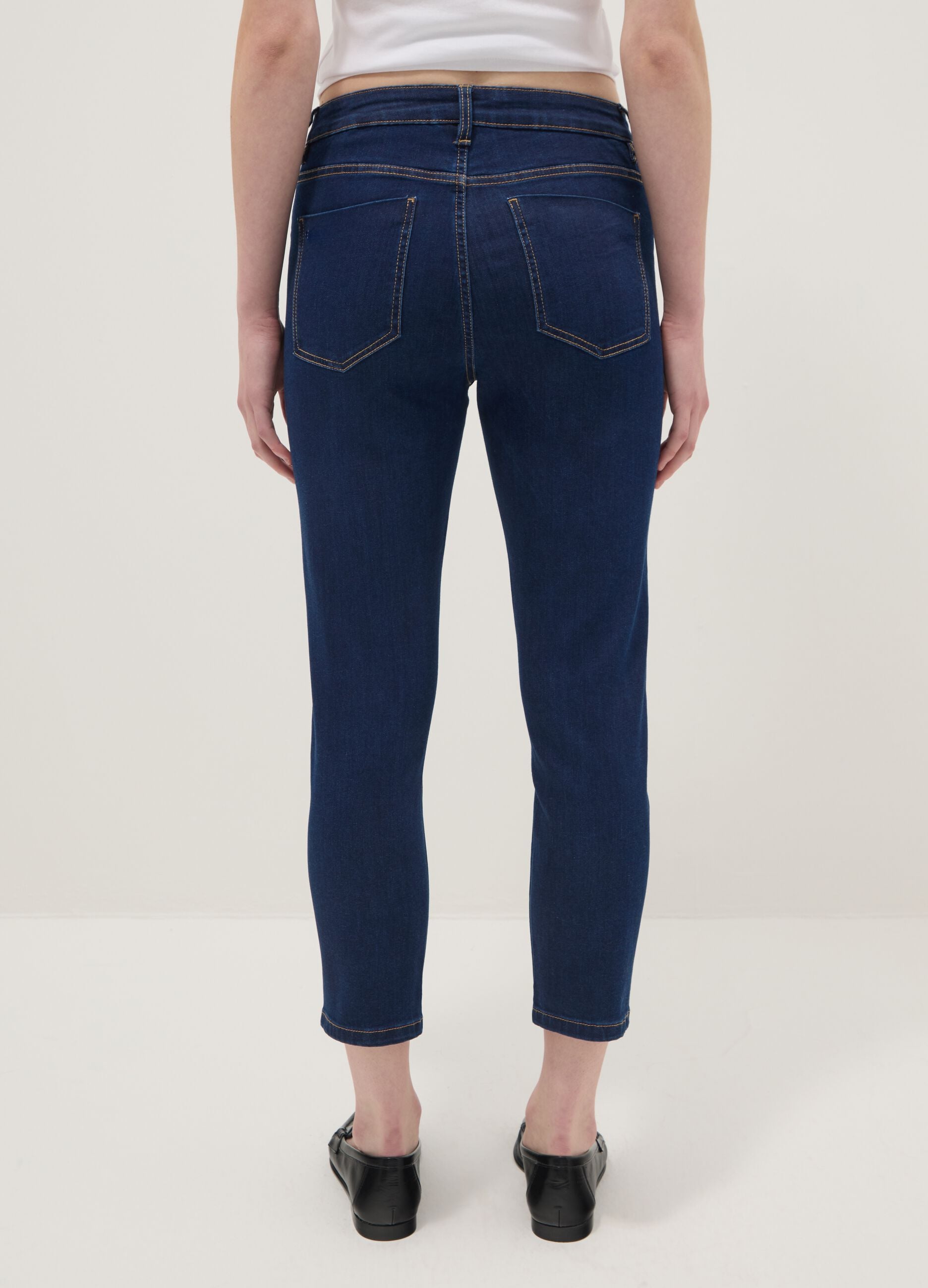 Blue skinny jeans in stretch cotton and viscose