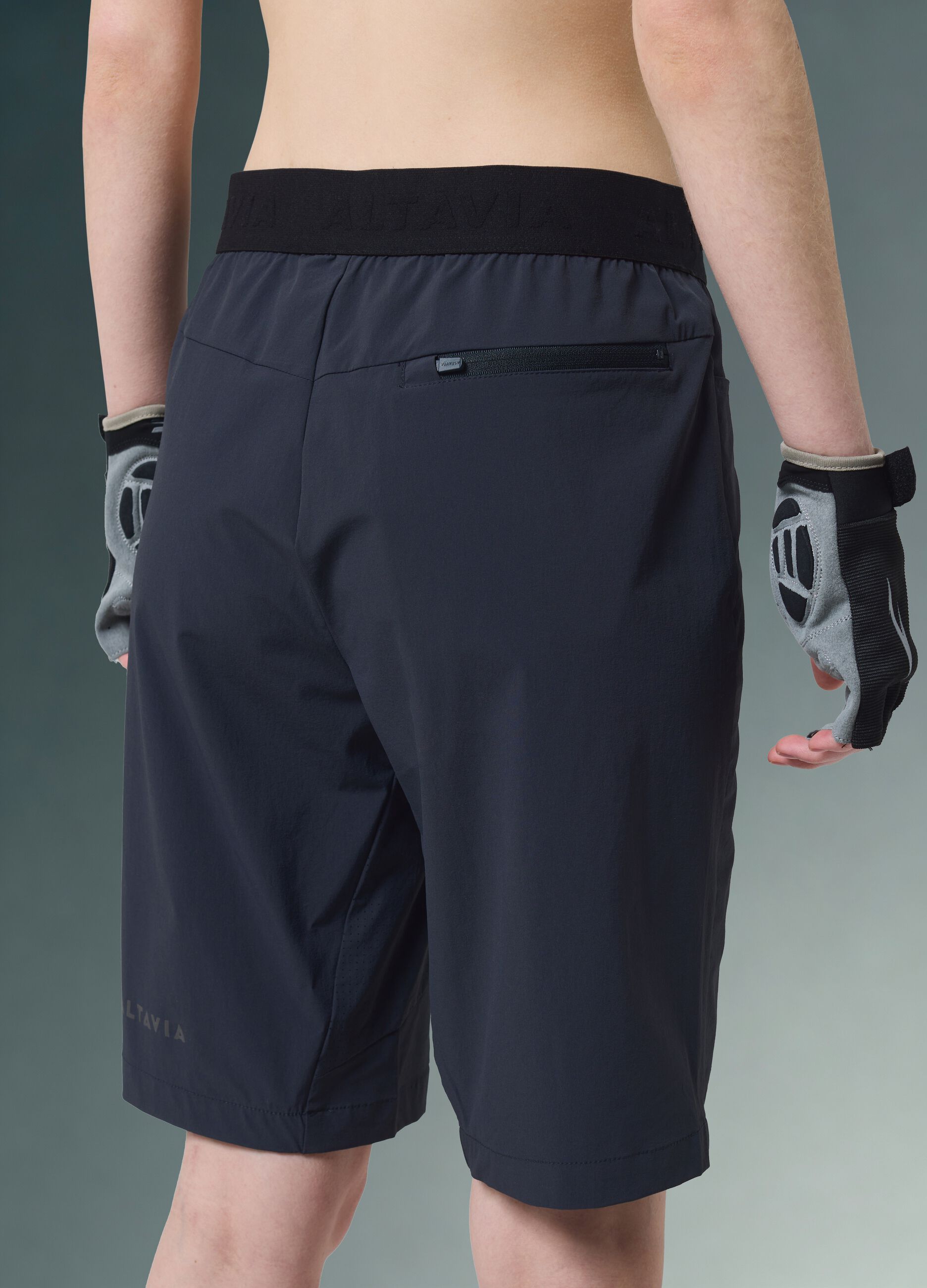 Black ALTAVIA BIKE technical shorts in stretch fabric